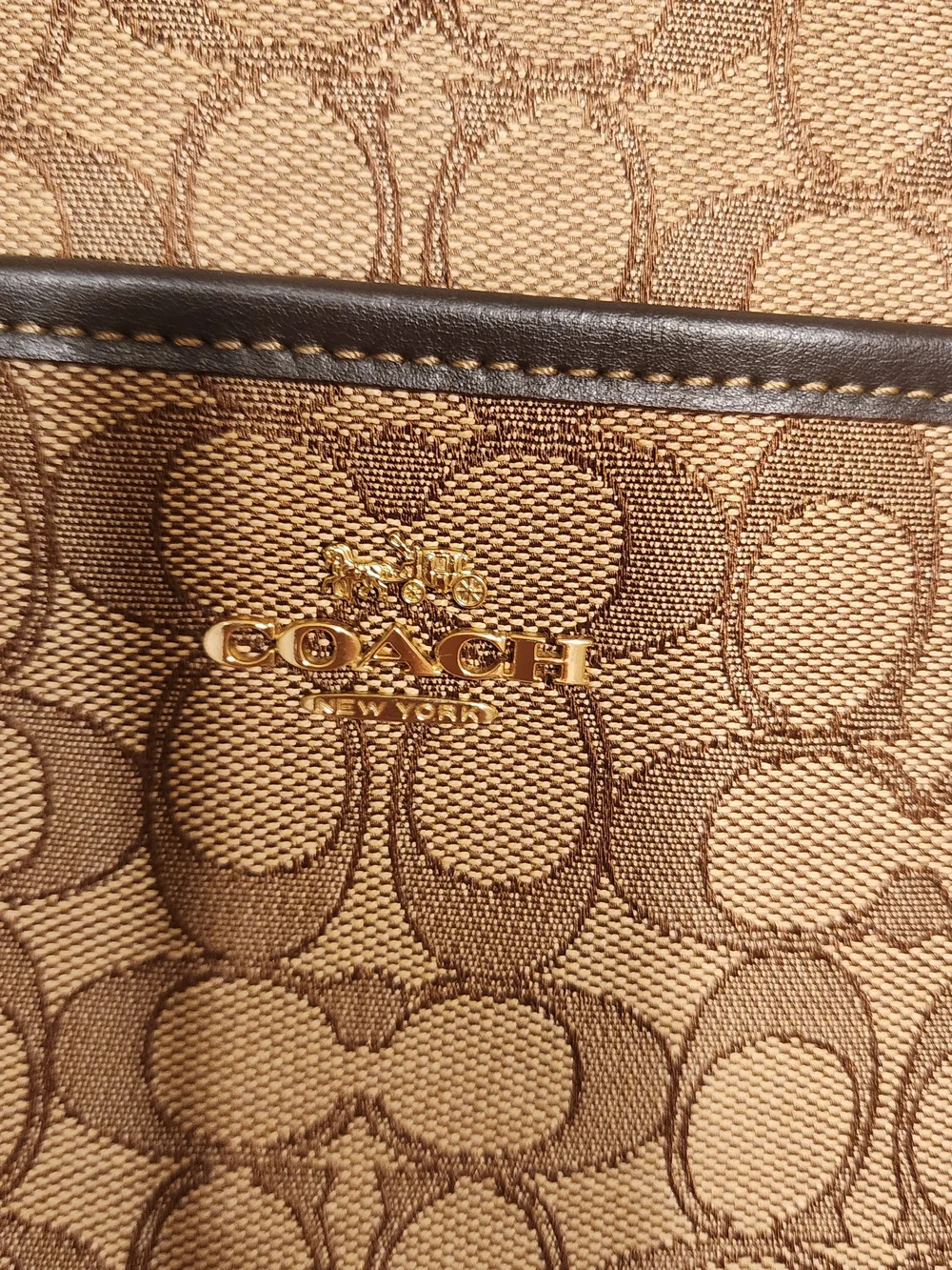 Coach Signature Canvas Zip File Crossbody Bag